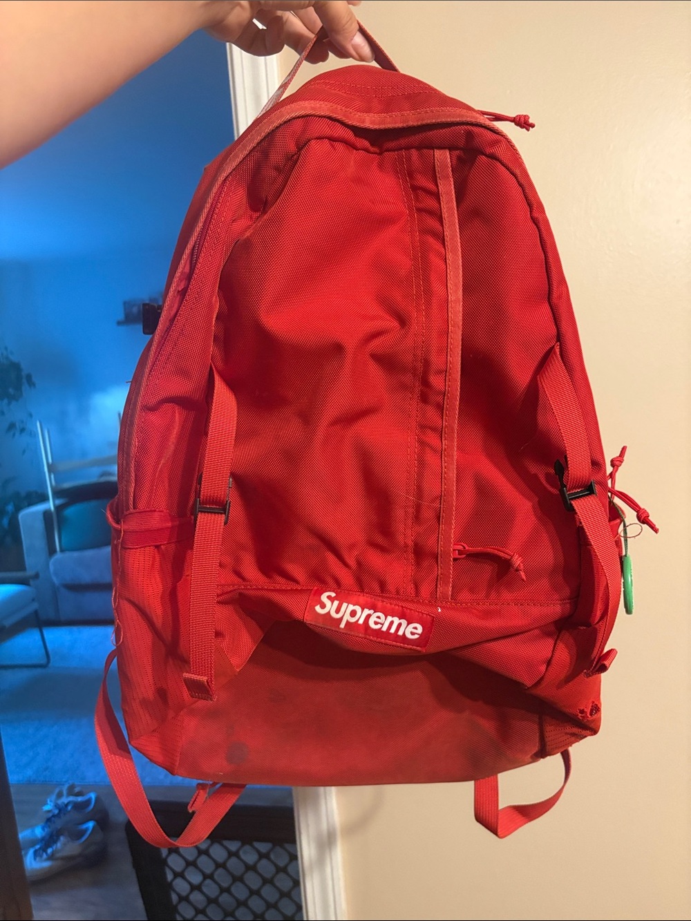 Supreme Red Backpack with Logo